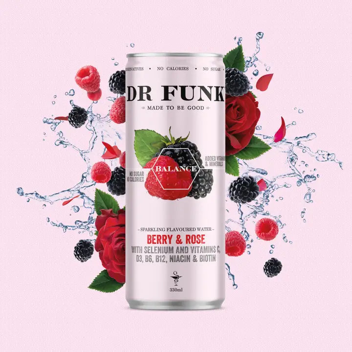 Dr Funk: Berry & Rose Flavoured Water with 7 Essential Nutrients