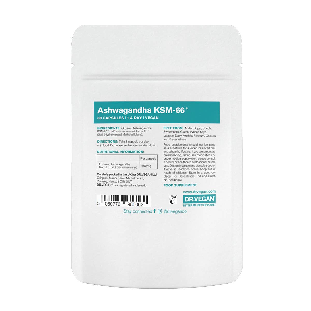 Ashwagandha KSM-66® 500mg | 30 Capsules | Organic