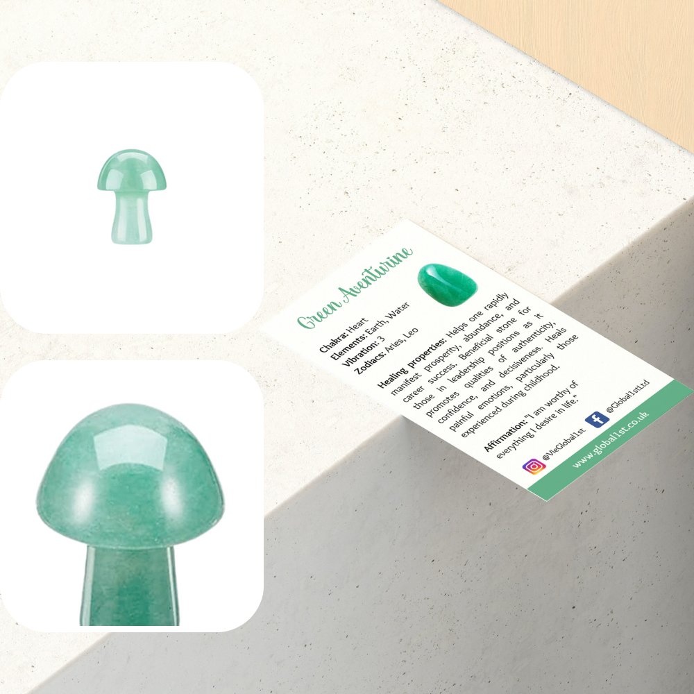 Crystal Mushroom, 2cm: Green Aventurine