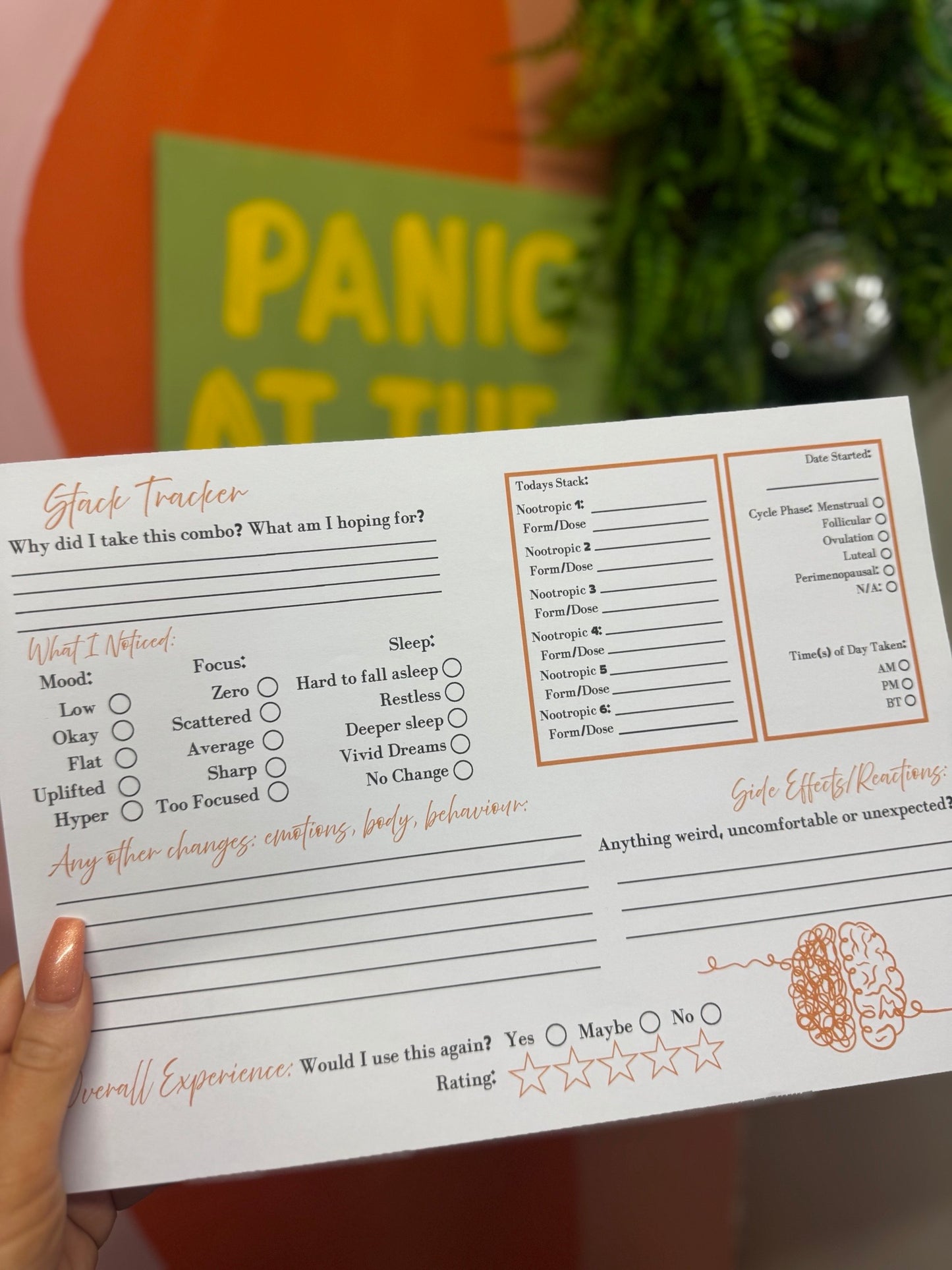 FREE Printable PDF Nootropics Tracker, Stack Tracker and ADHD Friendly Weekly Planner