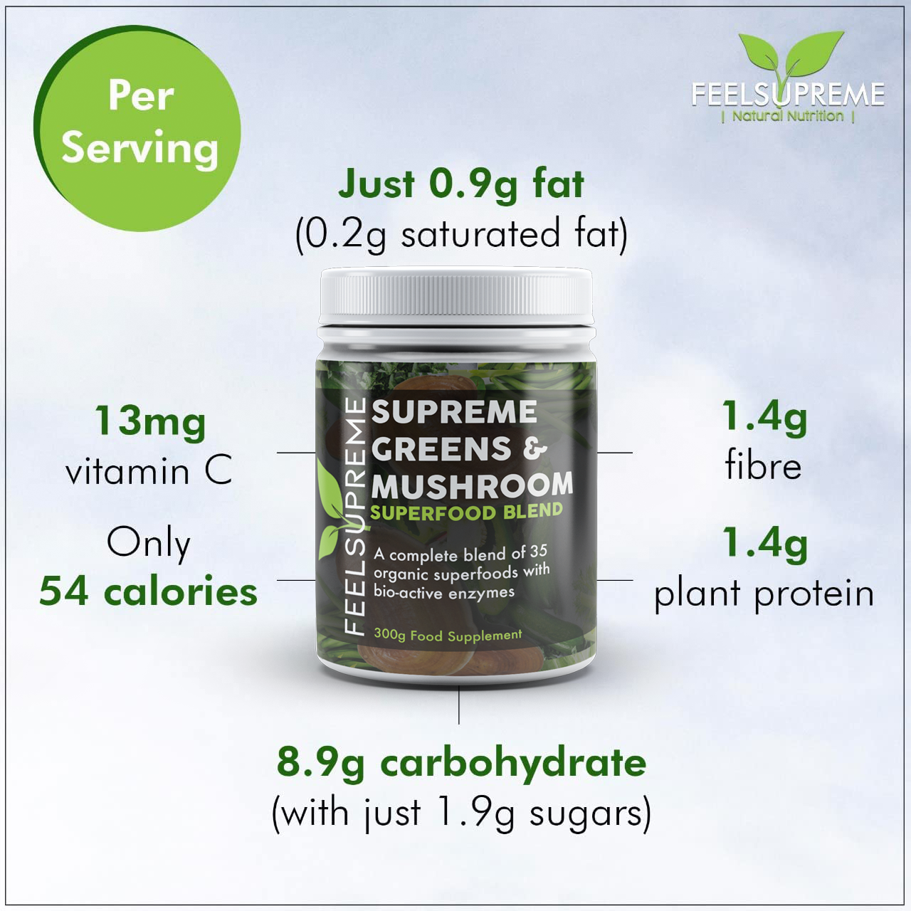 Supreme Greens and Mushroom Blend | Daily Greens Blend