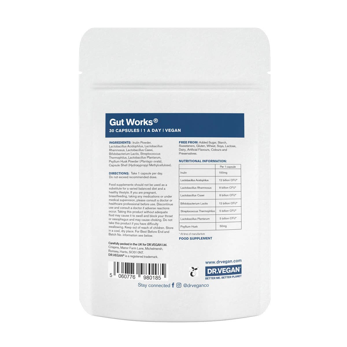 Gut Works® | 30 Capsules | Pre & Probiotic | 50 Billion CFU