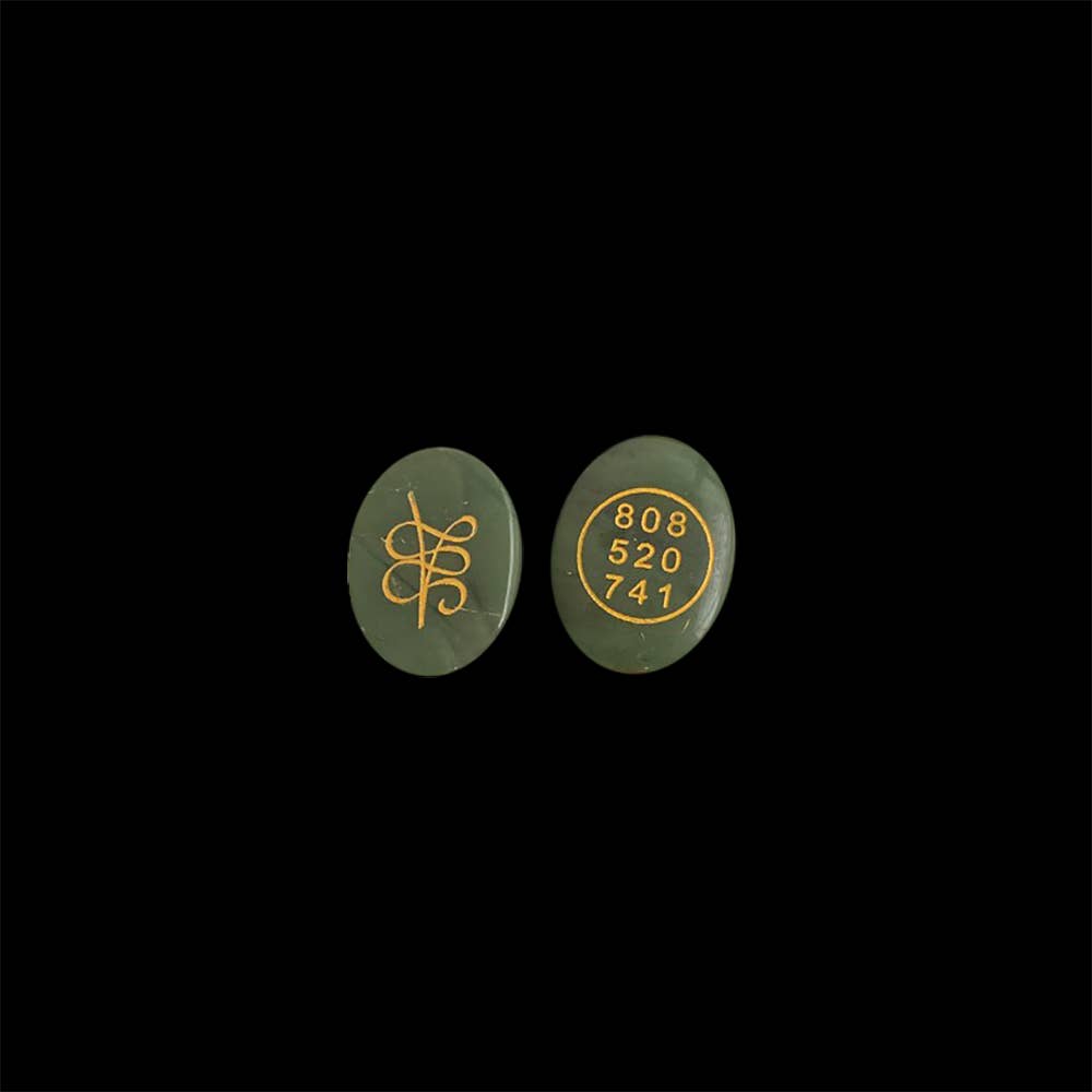 Money Code Stone, 4x3cm, Green Jade