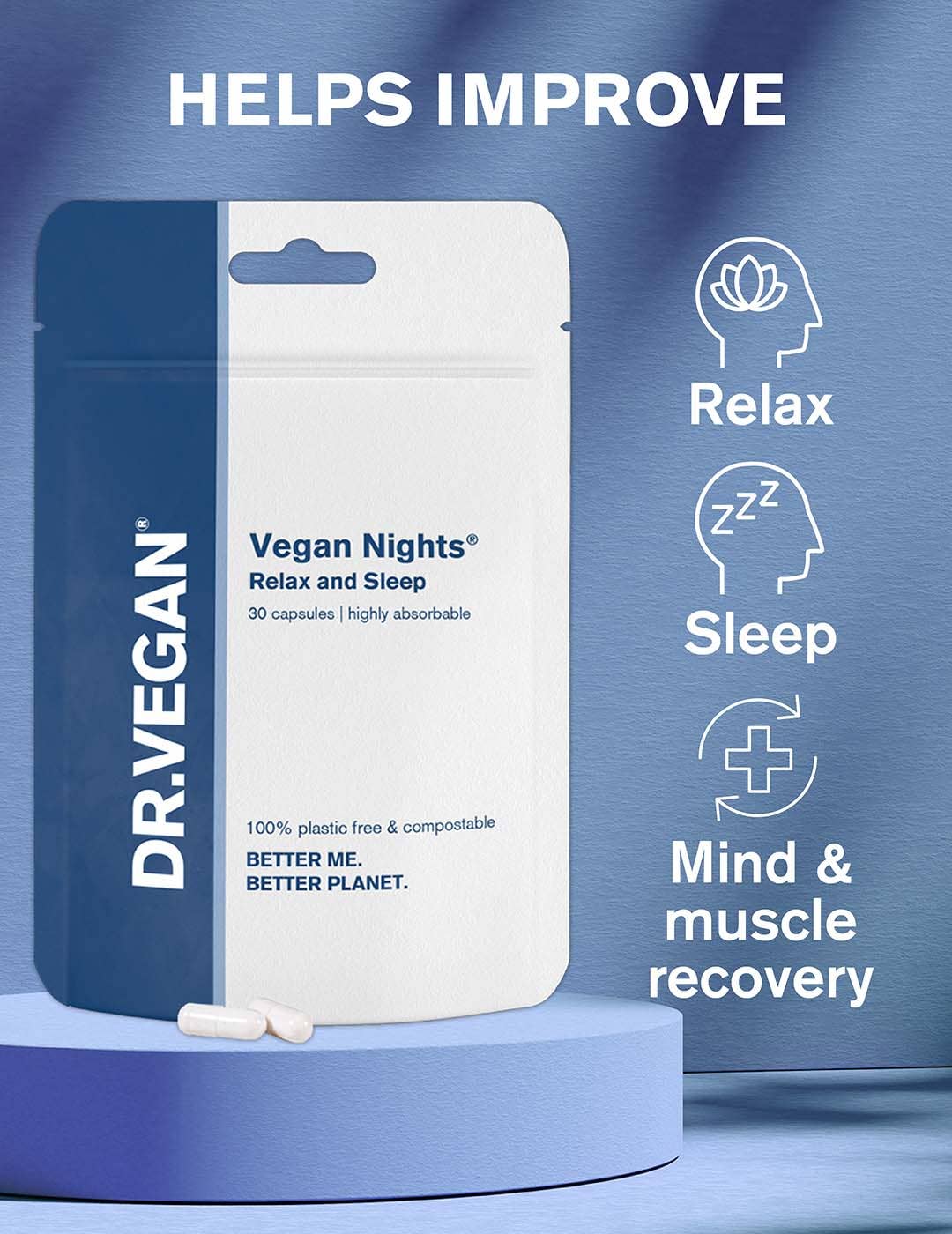 Vegan Nights® | 30 Capsules | Better, Deeper Sleep