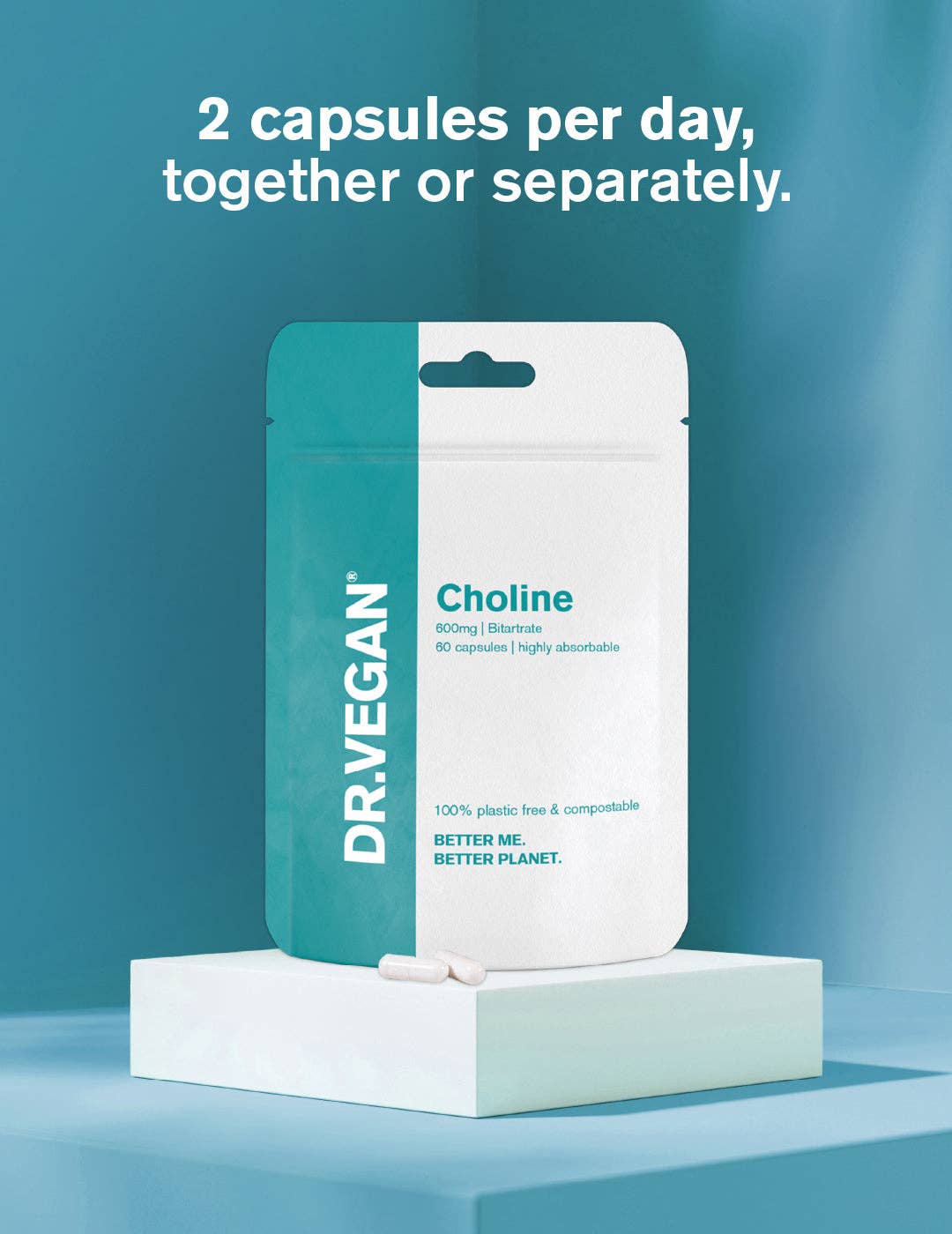 Choline 600mg | Bitartrate | 60 Capsules