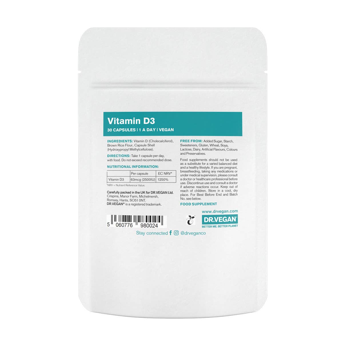 Vitamin D3 | 2500iu (63μg) | 30 Capsules | Highly Absorbable