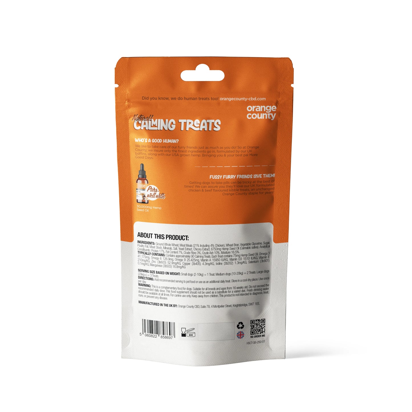 Orange County 6750mg Natural Pet Calming Treats - 90 Treats