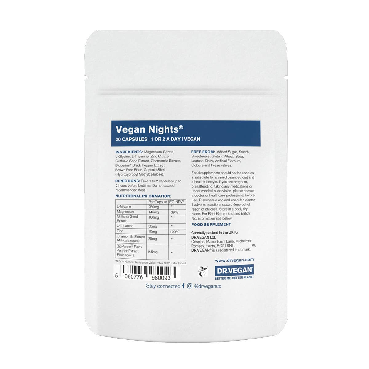 Vegan Nights® | 30 Capsules | Better, Deeper Sleep