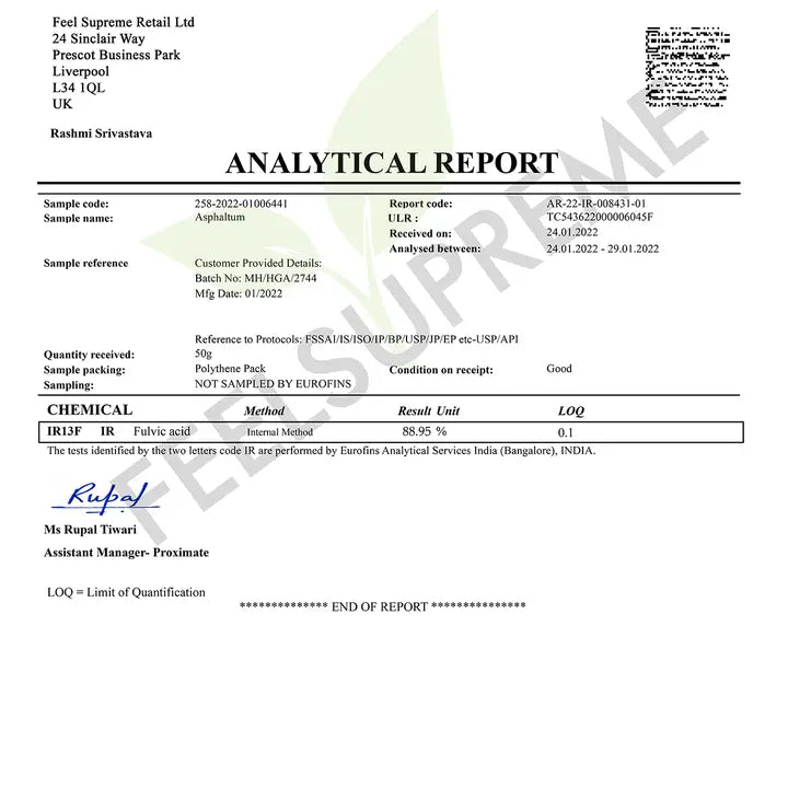 Premium Altai Shilajit Resin 50g | Over 85% Fulvic Acid