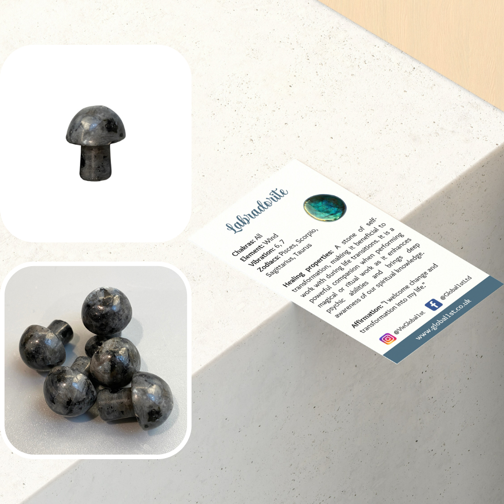 Crystal Mushroom, 2cm: Labradorite