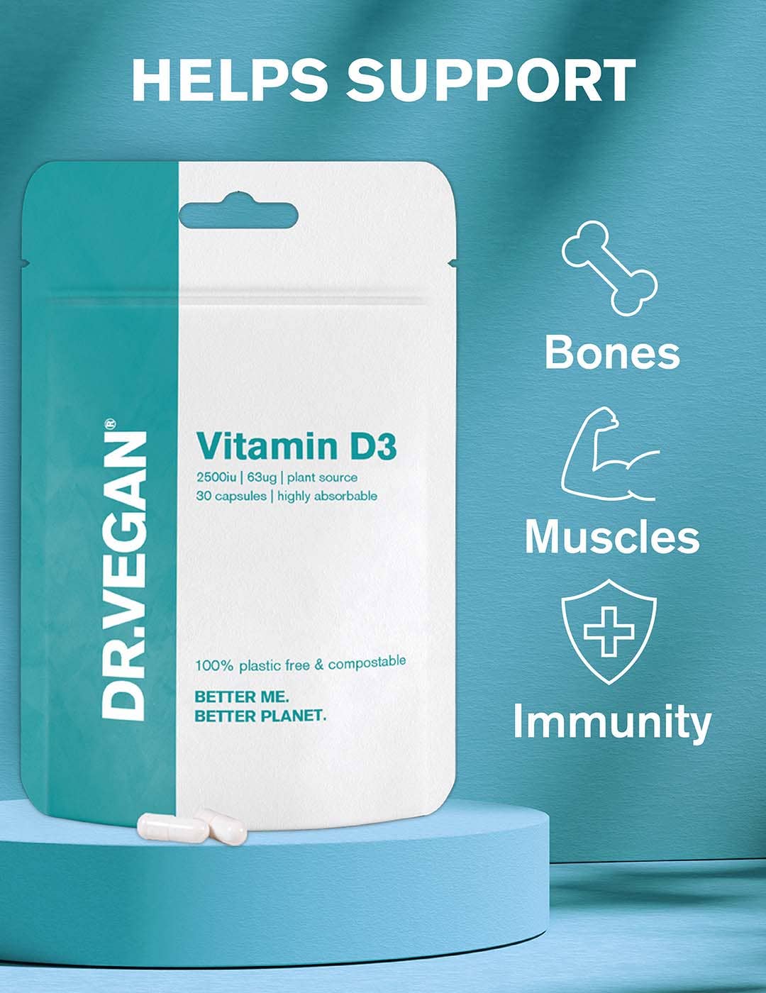 Vitamin D3 | 2500iu (63μg) | 30 Capsules | Highly Absorbable