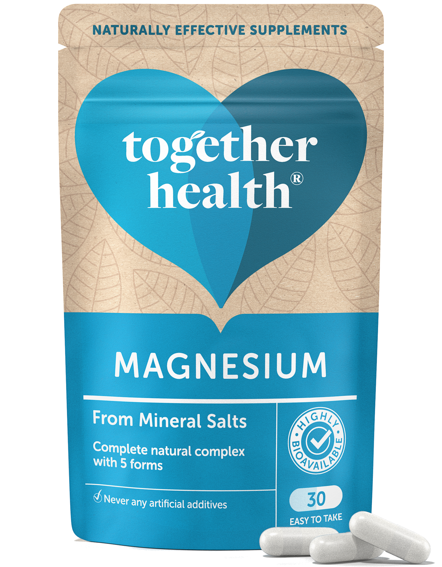 Magnesium Supplement - 5 Natural Forms - Together Health – 30 Capsules