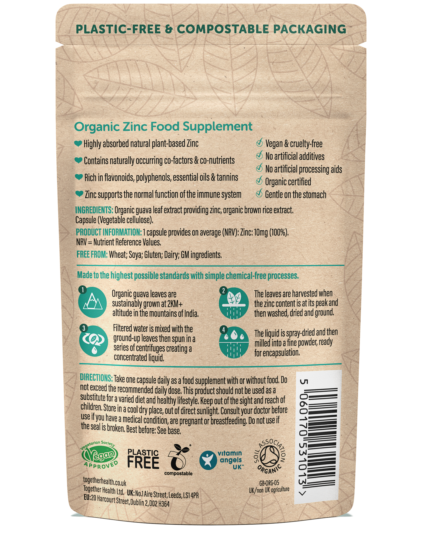 Zinc Supplement – Vegan – Together Health - 30 Capsules