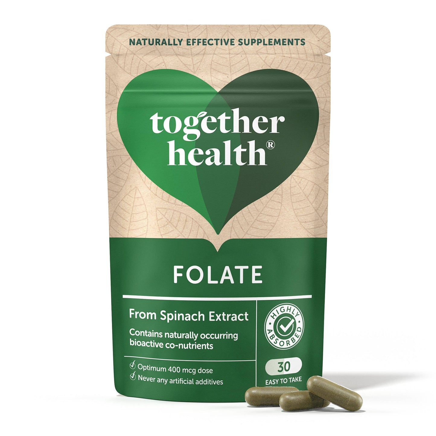 Folate – Natural Alternative to Folic Acid - Together Health– 30 Capsules