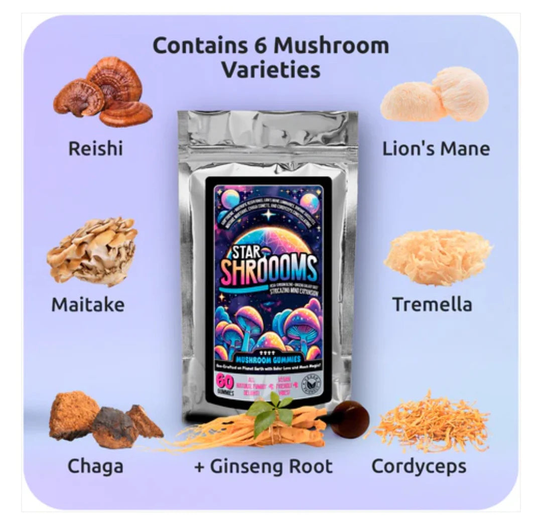 Innooova Starshroooms Nootropic + Adaptagenic Mushroom Gummies